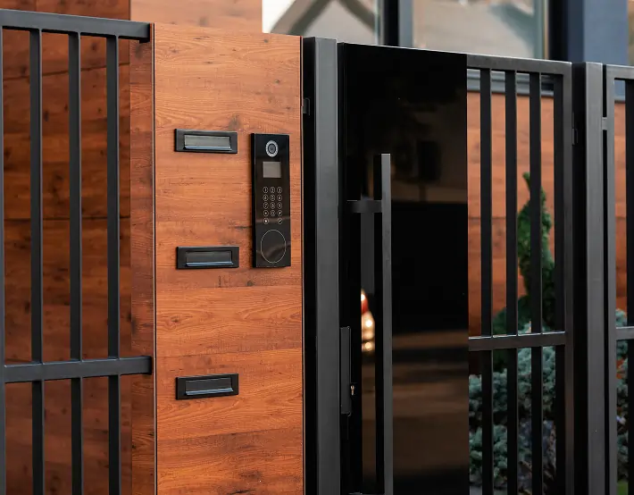 Portail équipé d’un système d’accès intelligent représentant une sécurité moderne